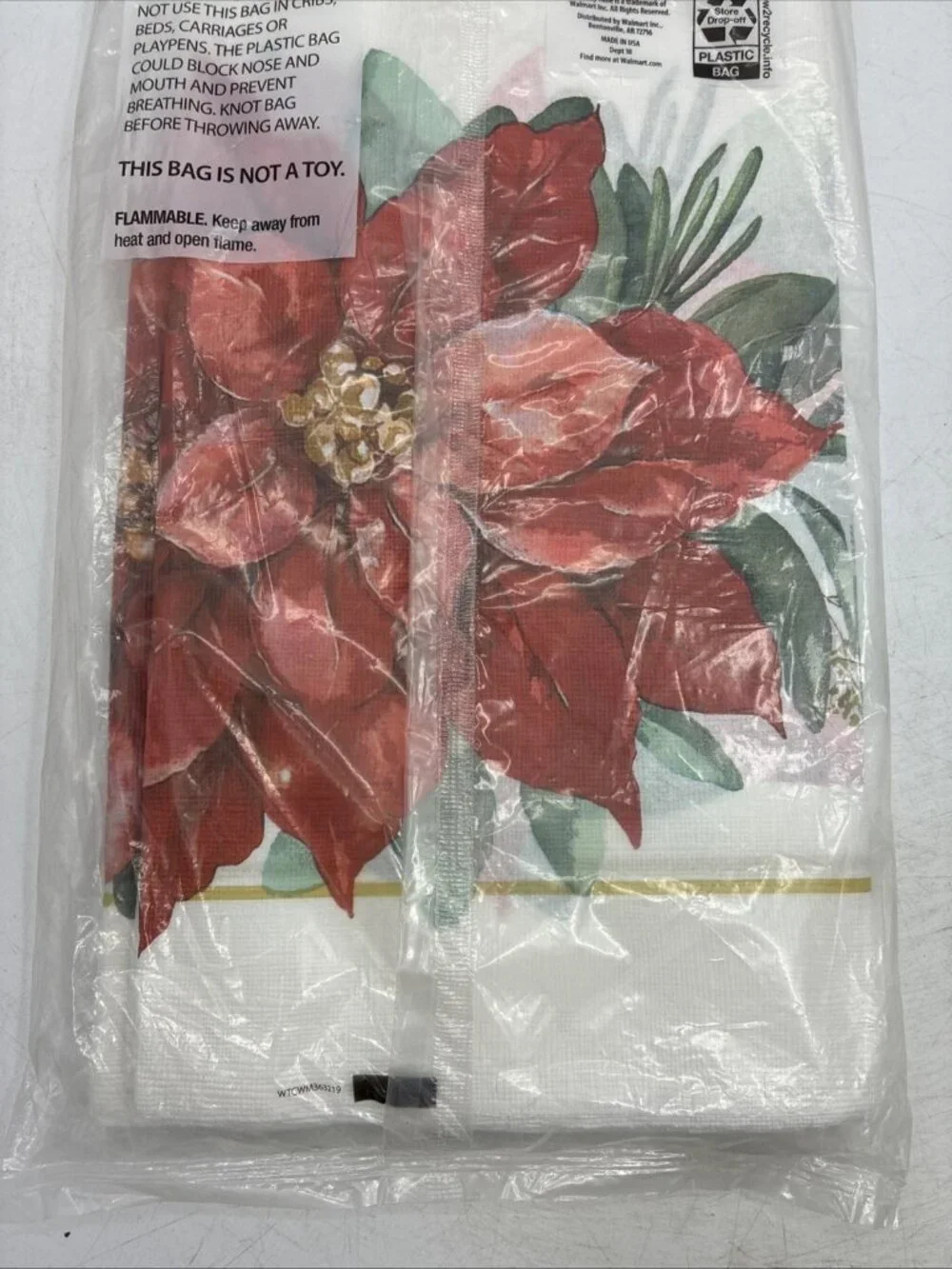 Holiday Time Paper Table Covers Christmas Poinsettia 2 Pack 54 x 84 Disposable